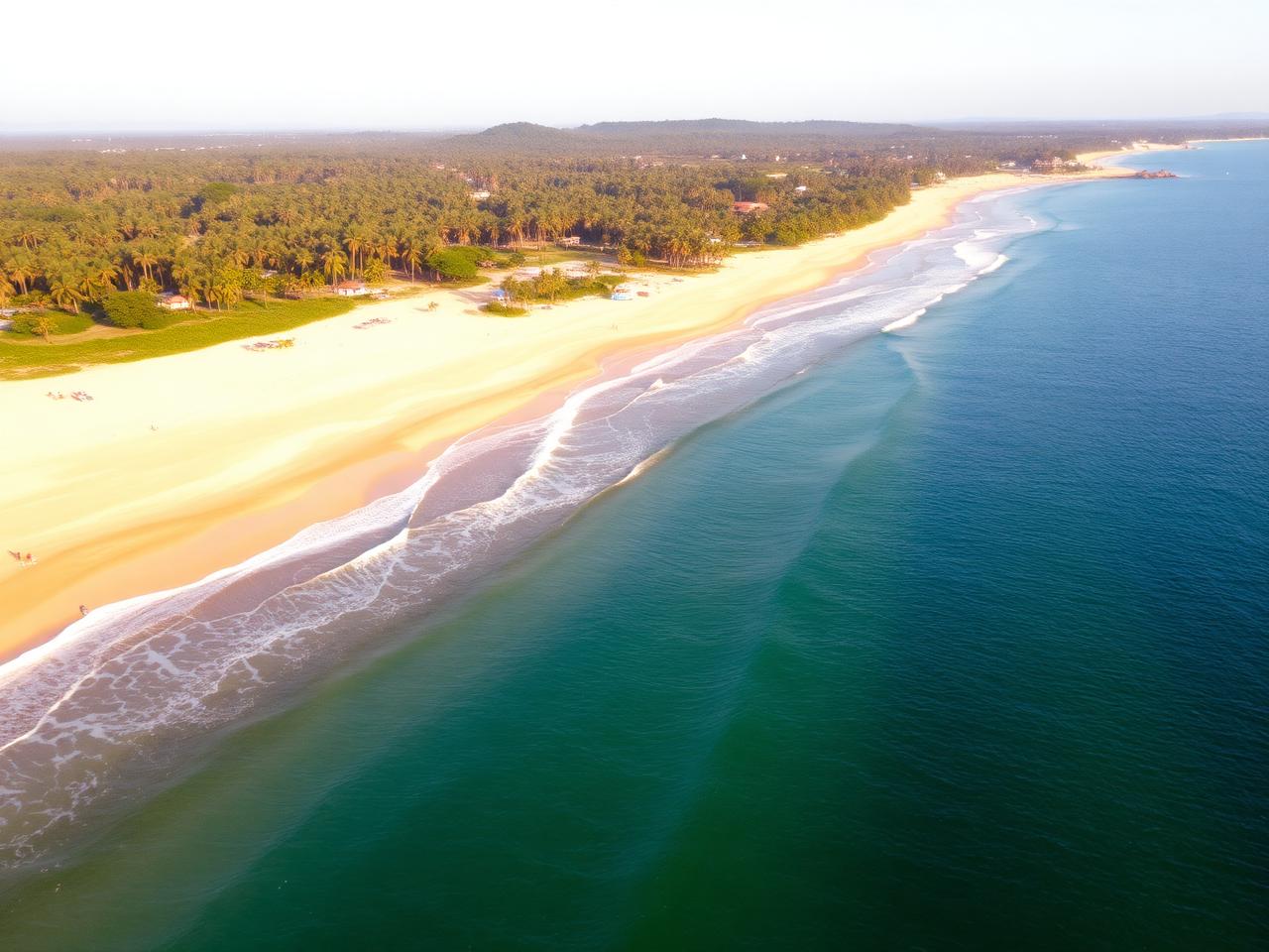 Aerial view of Gokarna Main Beach